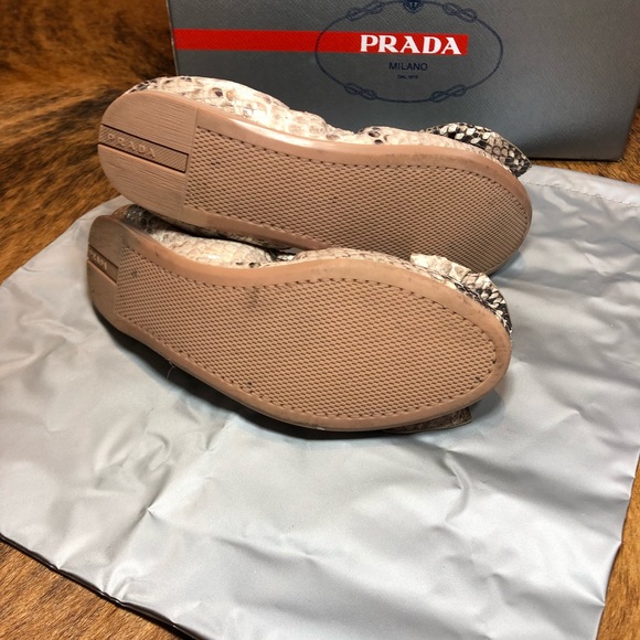 Prada St Pitone Snake Ballet Flats w/ Bow - Picture 3 of 6